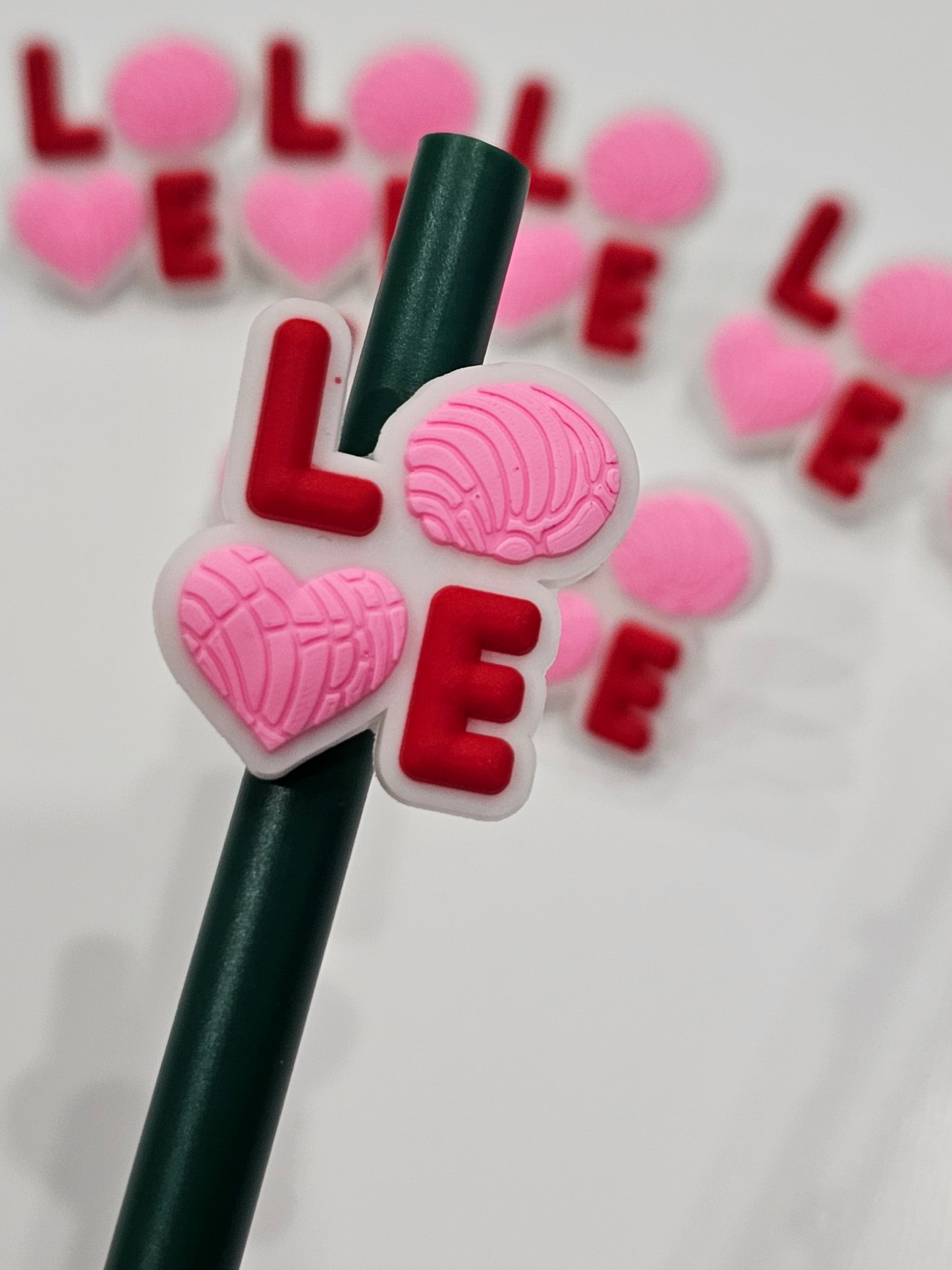 Love Straw/pencil or pen charms