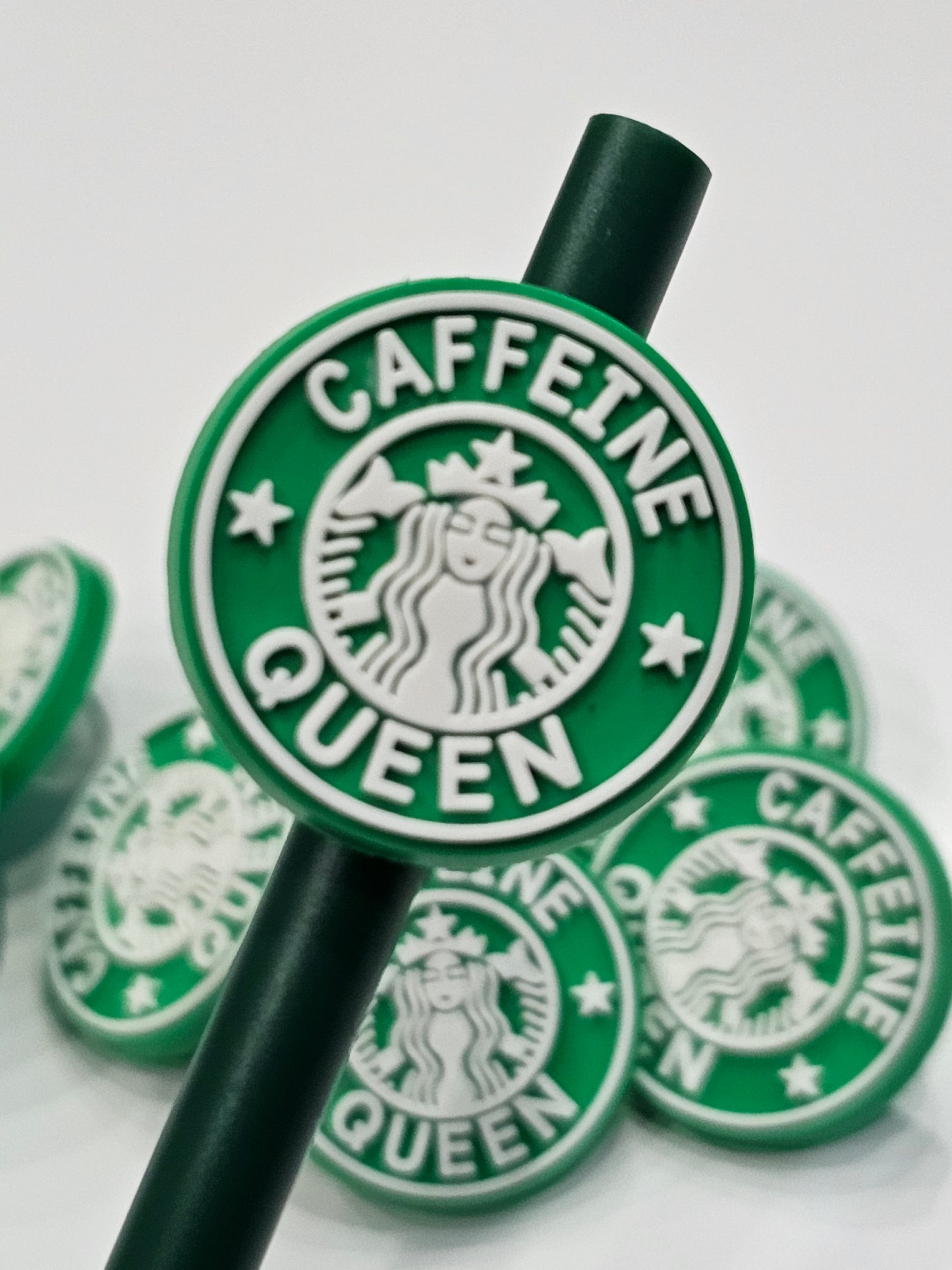 Caffeine Queen Straw/pencil or pen charms