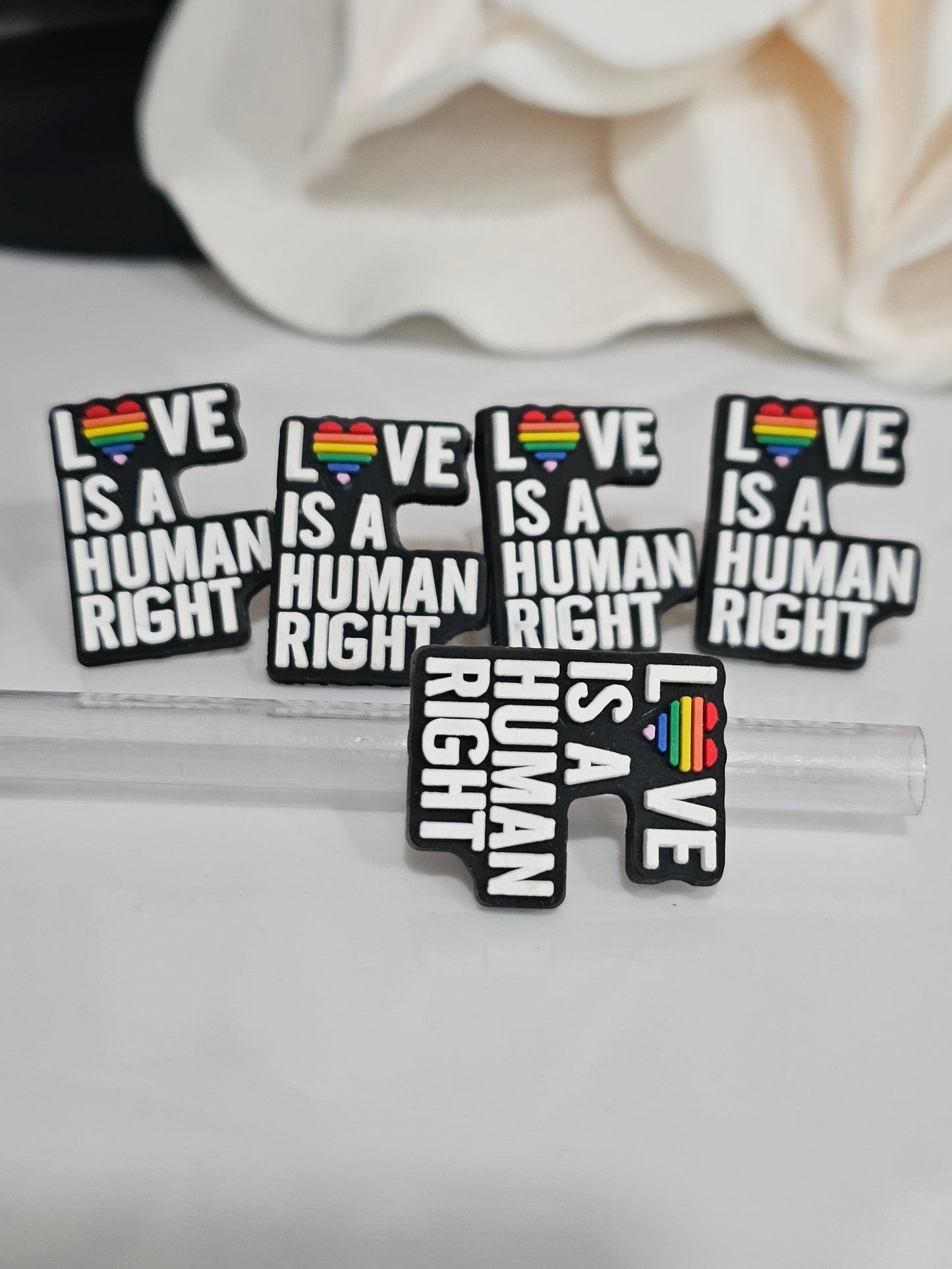 Love is a human right Straw/pencil or pen charms