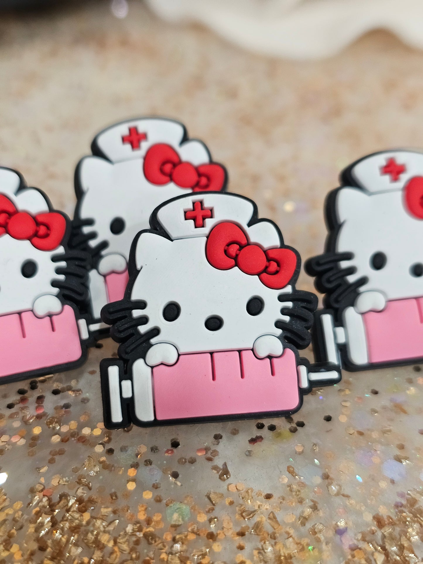 Hello kitty nurse Straw/pencil or pen charms