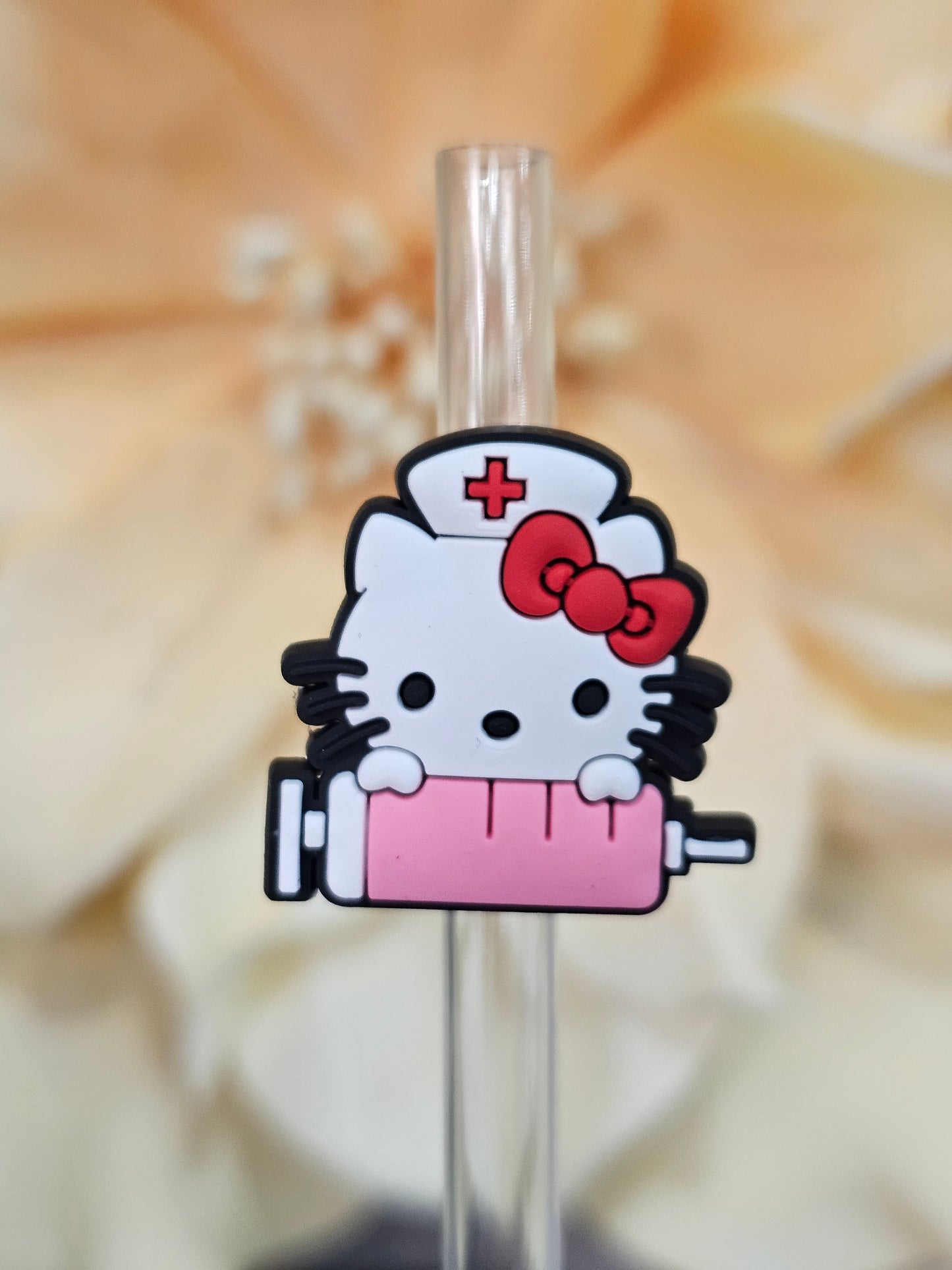 Hello kitty nurse Straw/pencil or pen charms