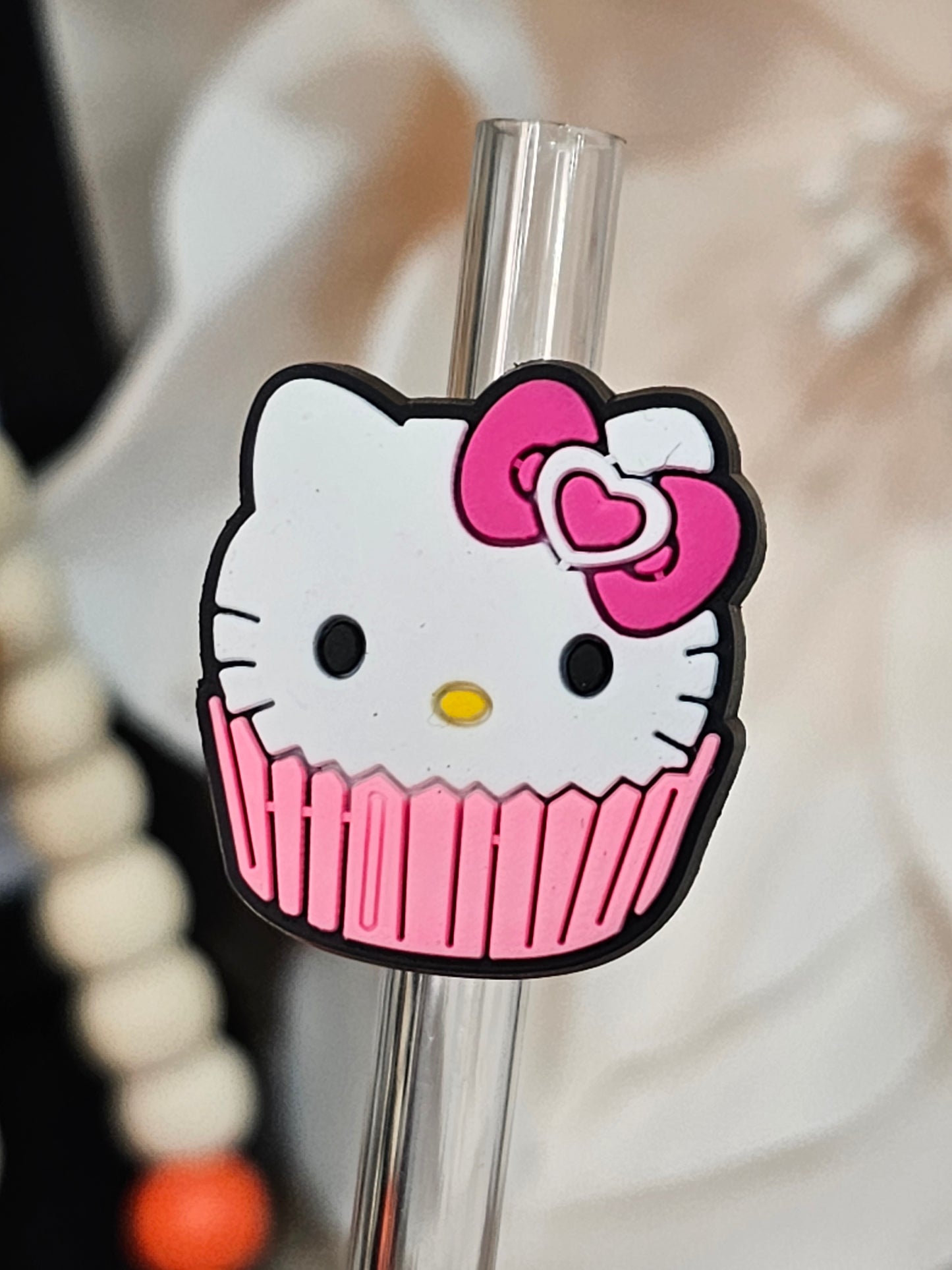 Hello Kitty Cupcake Straw/pencil or pen charms