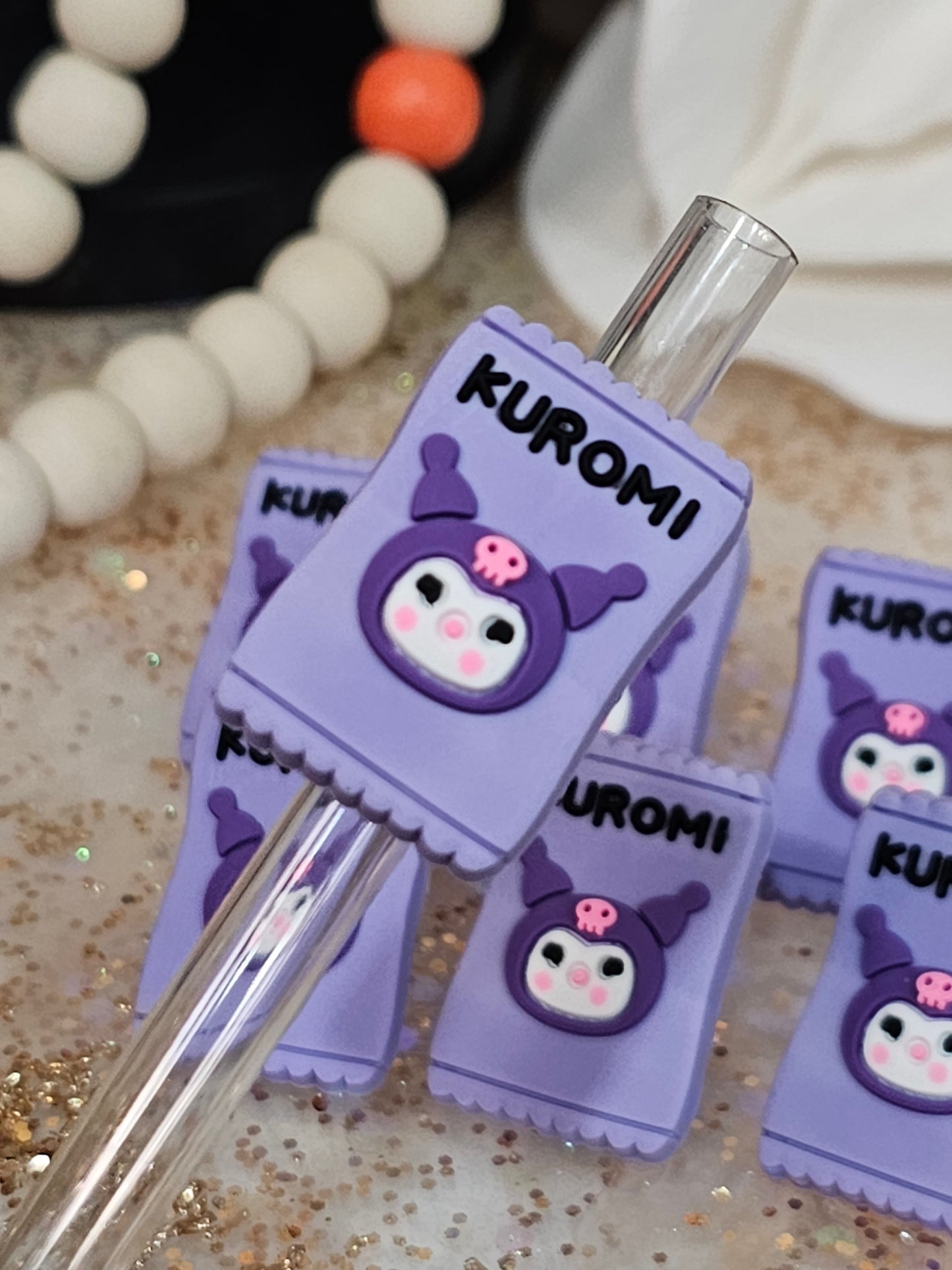 Kuromi Candy- Straw/pencil or pen charms