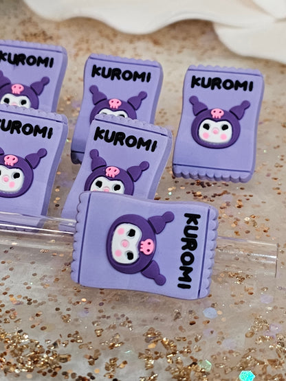 Kuromi Candy- Straw/pencil or pen charms