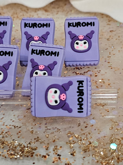 Kuromi Candy- Straw/pencil or pen charms