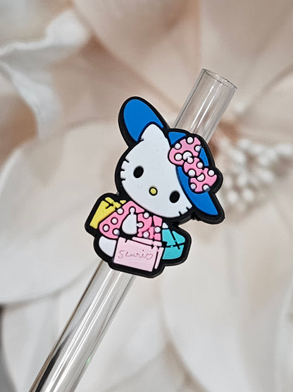 Hello Kitty with hat and bag- Straw/pencil or pen charms