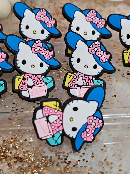 Hello Kitty with hat and bag- Straw/pencil or pen charms