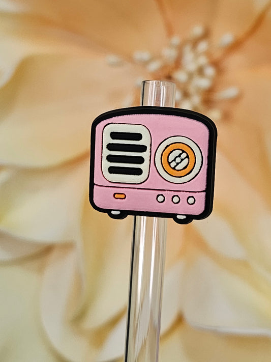 Retro radio Straw/pencil or pen charms