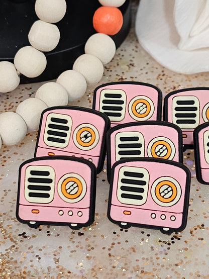 Retro radio Straw/pencil or pen charms