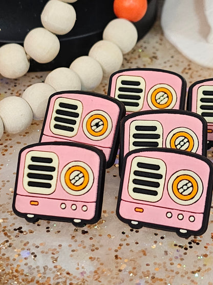 Retro radio Straw/pencil or pen charms