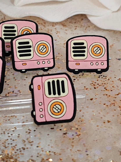 Retro radio Straw/pencil or pen charms