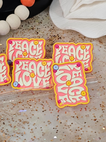 Retro Peace Love Straw/pencil or pen charms