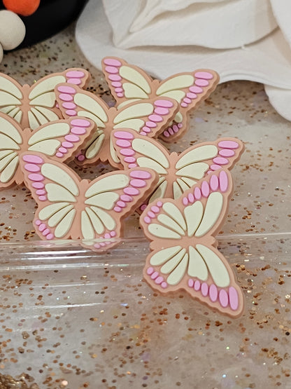 Pink Retro Butterfly Straw/pencil or pen charms