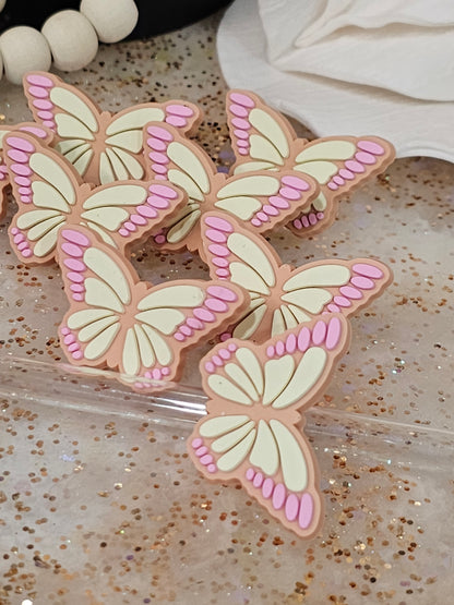 Pink Retro Butterfly Straw/pencil or pen charms