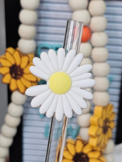 Daisy flowers Straw/pencil or pen charms