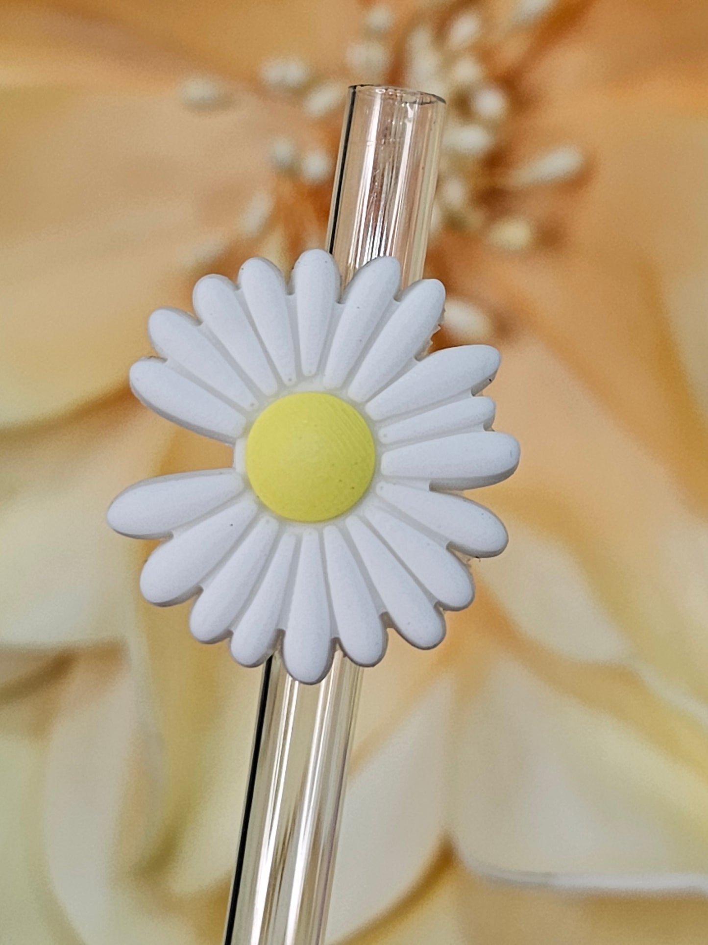 Daisy flowers Straw/pencil or pen charms