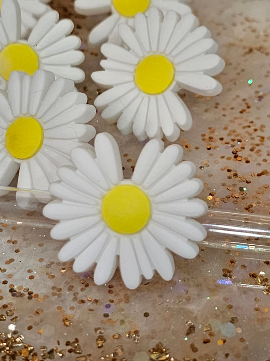 Daisy flowers Straw/pencil or pen charms