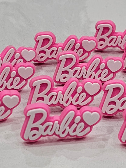 Barbie small heart Straw/pencil or pen charms