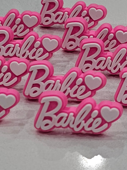 Barbie small heart Straw/pencil or pen charms