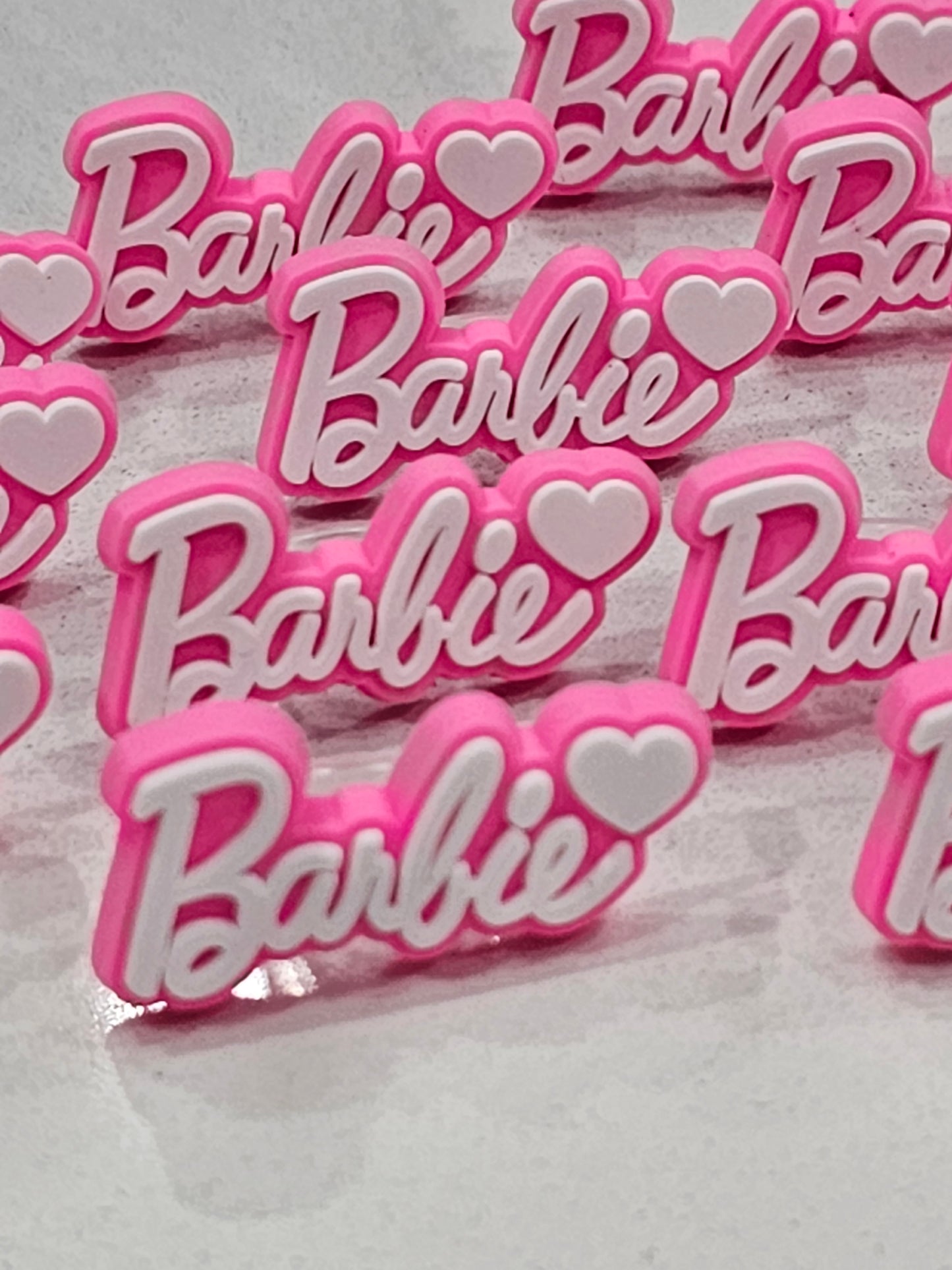 Barbie small heart Straw/pencil or pen charms