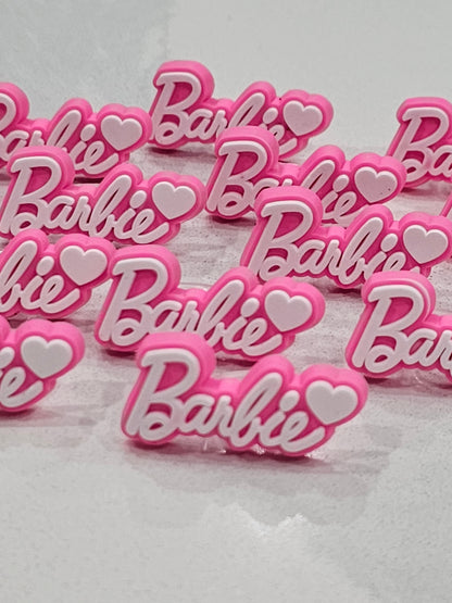 Barbie small heart Straw/pencil or pen charms