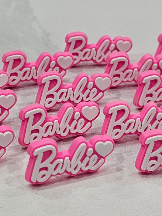 Barbie small heart Straw/pencil or pen charms