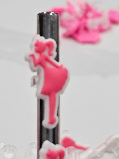 Barbie blow kisses  Straw/pencil or pen charms