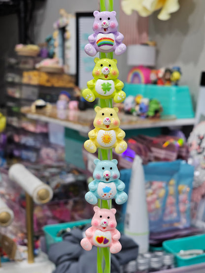 Resin Care bears Straw/pencil or pen charms