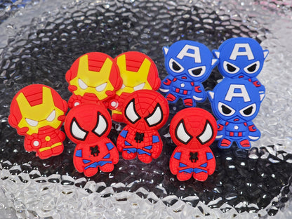 Super heroes set of 9pcs/ straw- pencil topper