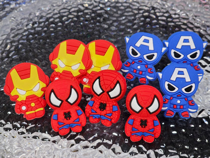 Super heroes set of 9pcs/ straw- pencil topper