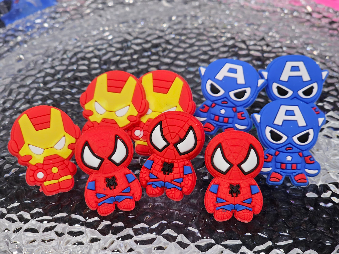 Super heroes set of 9pcs/ straw- pencil topper