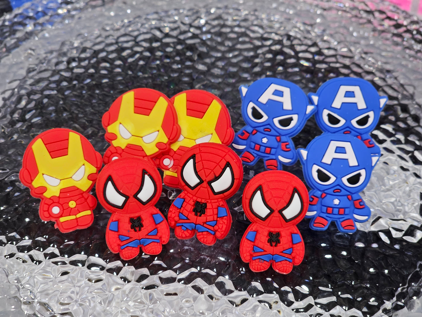 Super heroes set of 9pcs/ straw- pencil topper