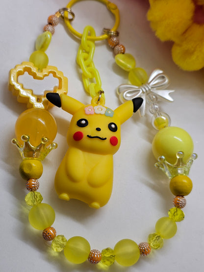 Pikachu yellow theme- cellphone strap chain