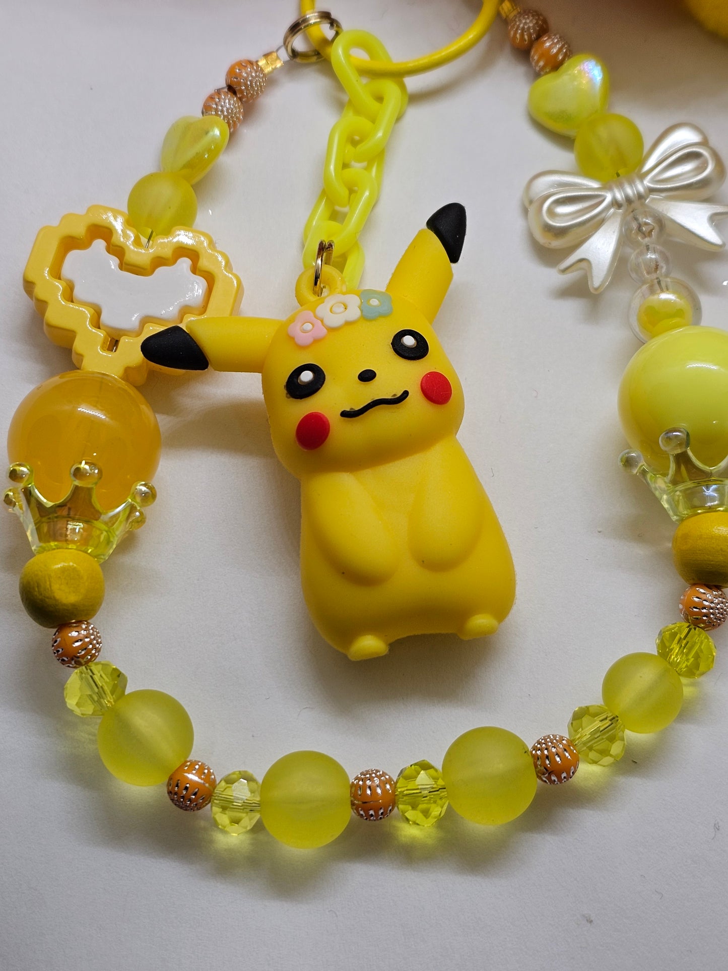 Pikachu yellow theme- cellphone strap chain