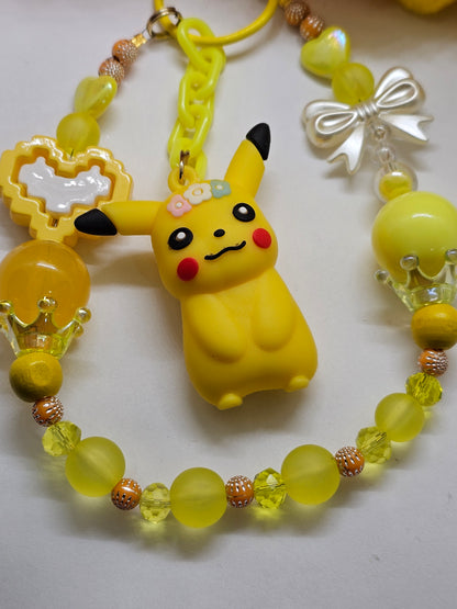 Pikachu yellow theme- cellphone strap chain