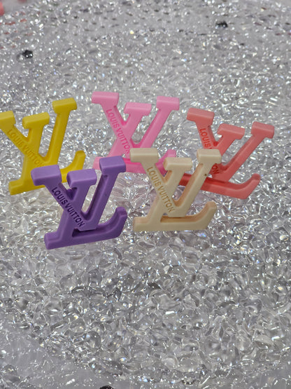 LV pastel color set straw/pencil & pen acrylics charms 5pcs