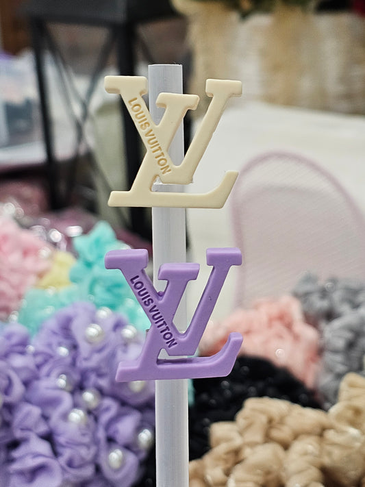 LV pastel color set straw/pencil & pen acrylics charms 5pcs