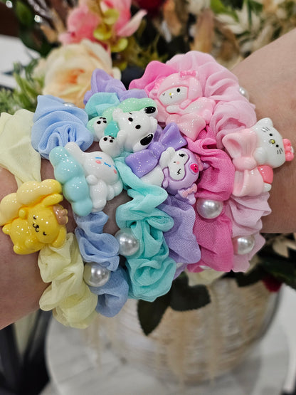 Sanrio Scrunchies with pearl accent