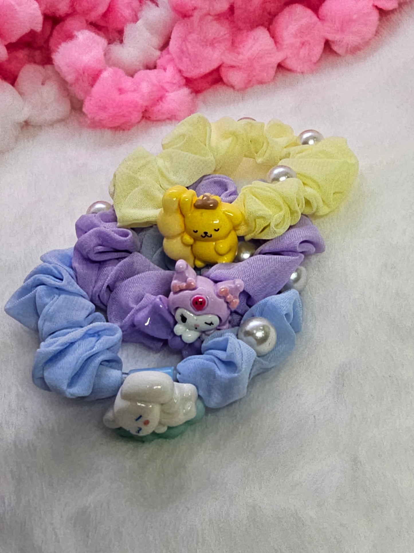 Sanrio Scrunchies with pearl accent