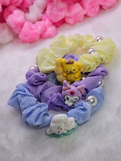 Sanrio Scrunchies with pearl accent