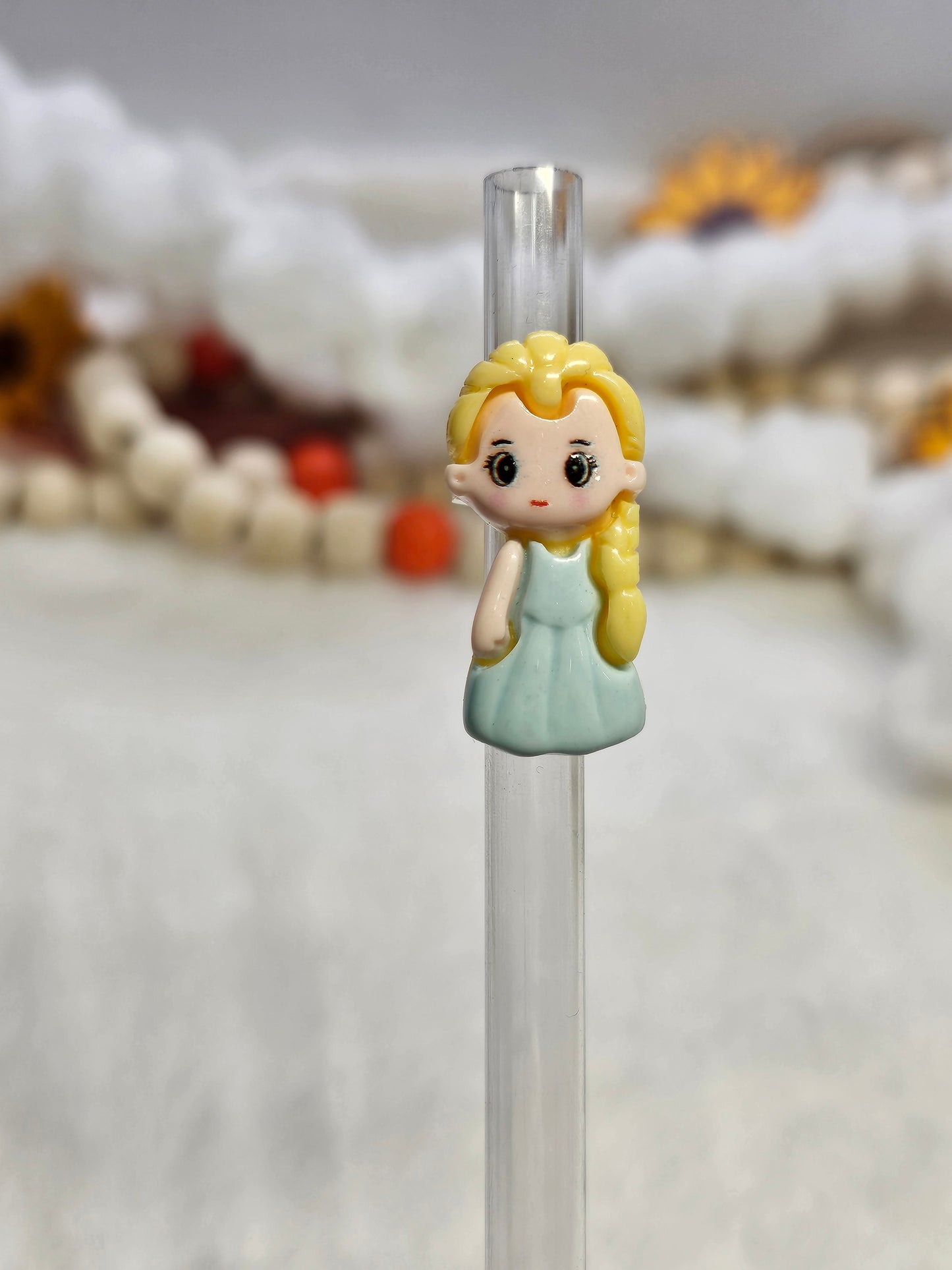 Resin charm Queen Elsa Straw/pencil or pen charms