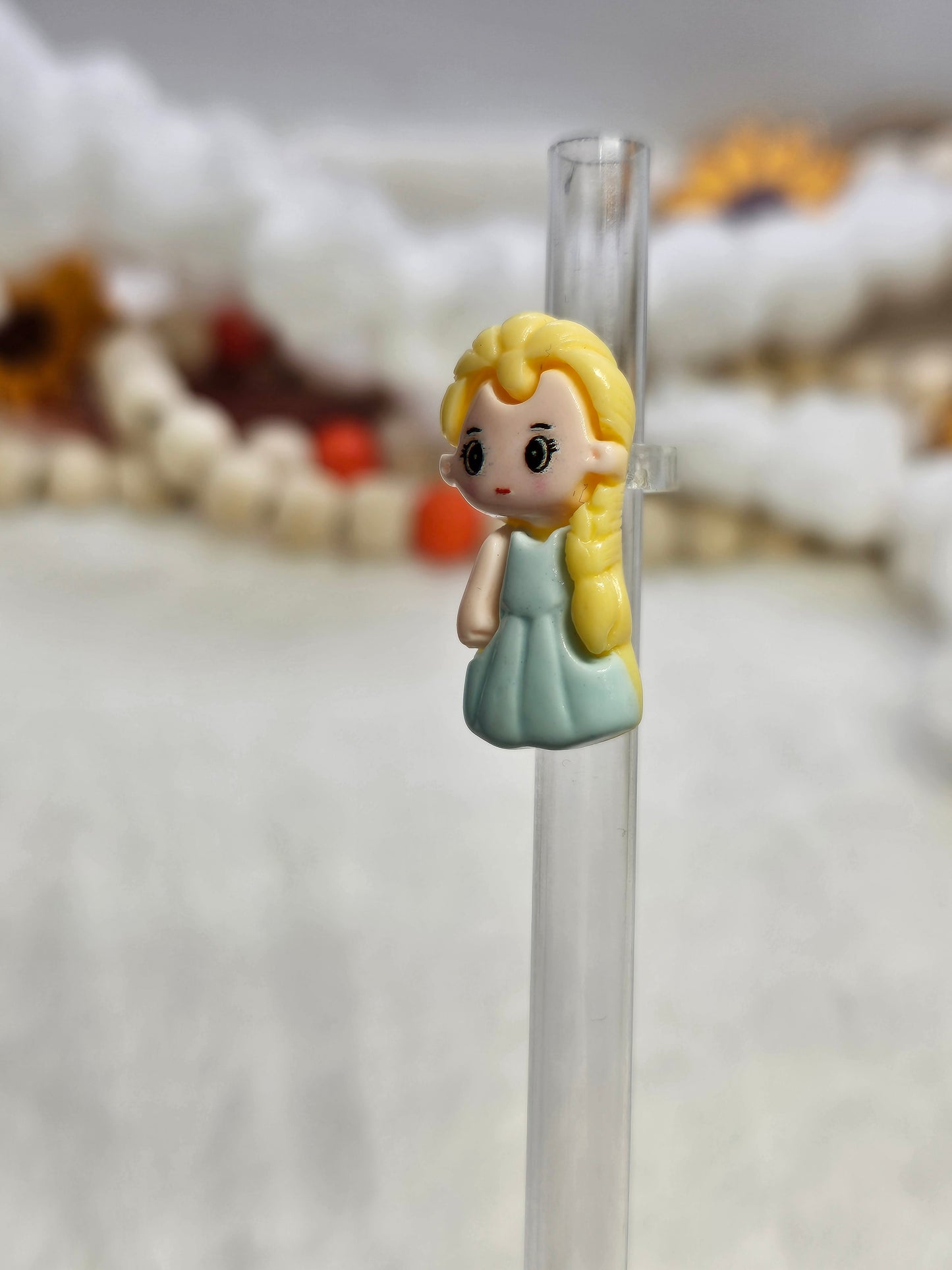 Resin charm Queen Elsa Straw/pencil or pen charms