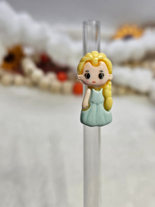 Resin charm Queen Elsa Straw/pencil or pen charms