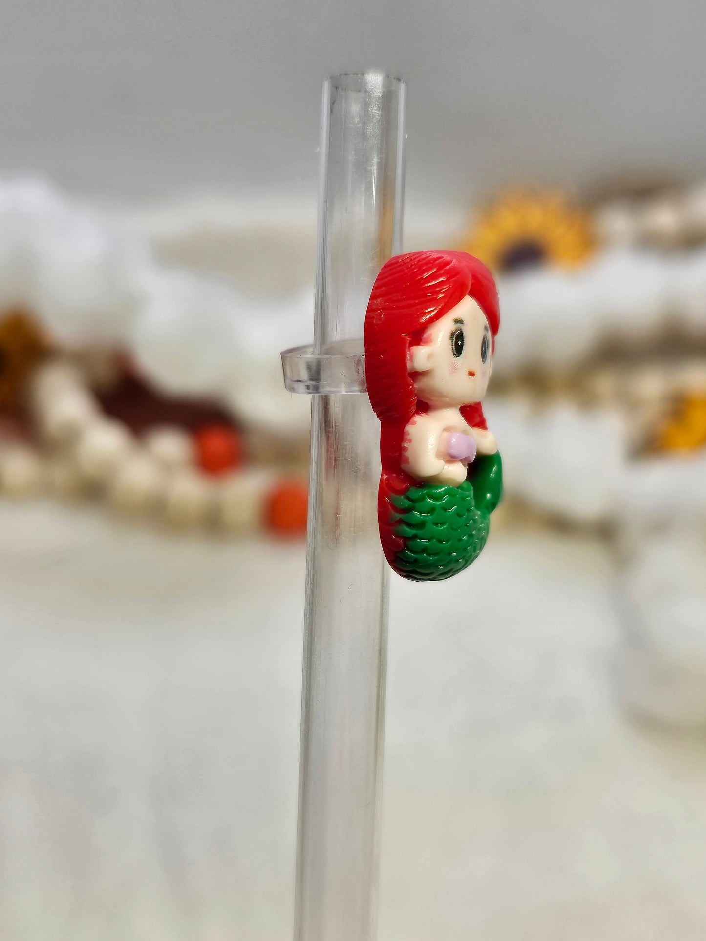 Resin charm little mermaid  Straw/pencil or pen charms