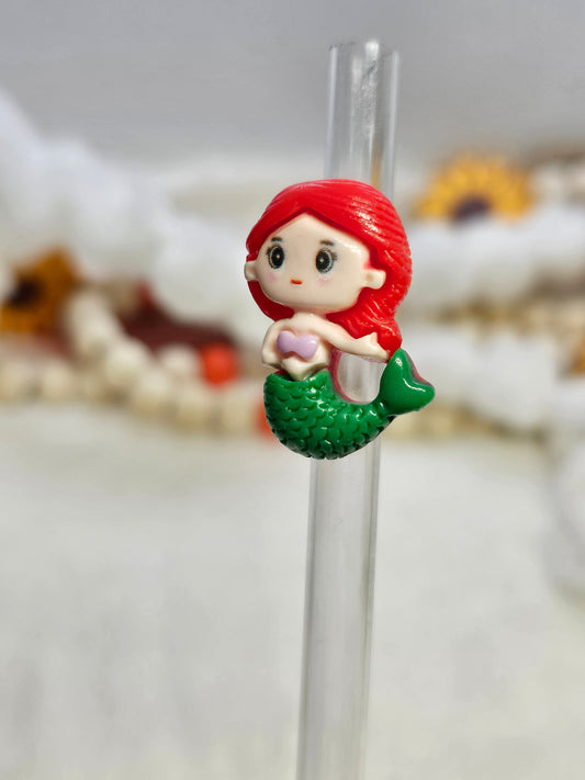 Resin charm little mermaid  Straw/pencil or pen charms