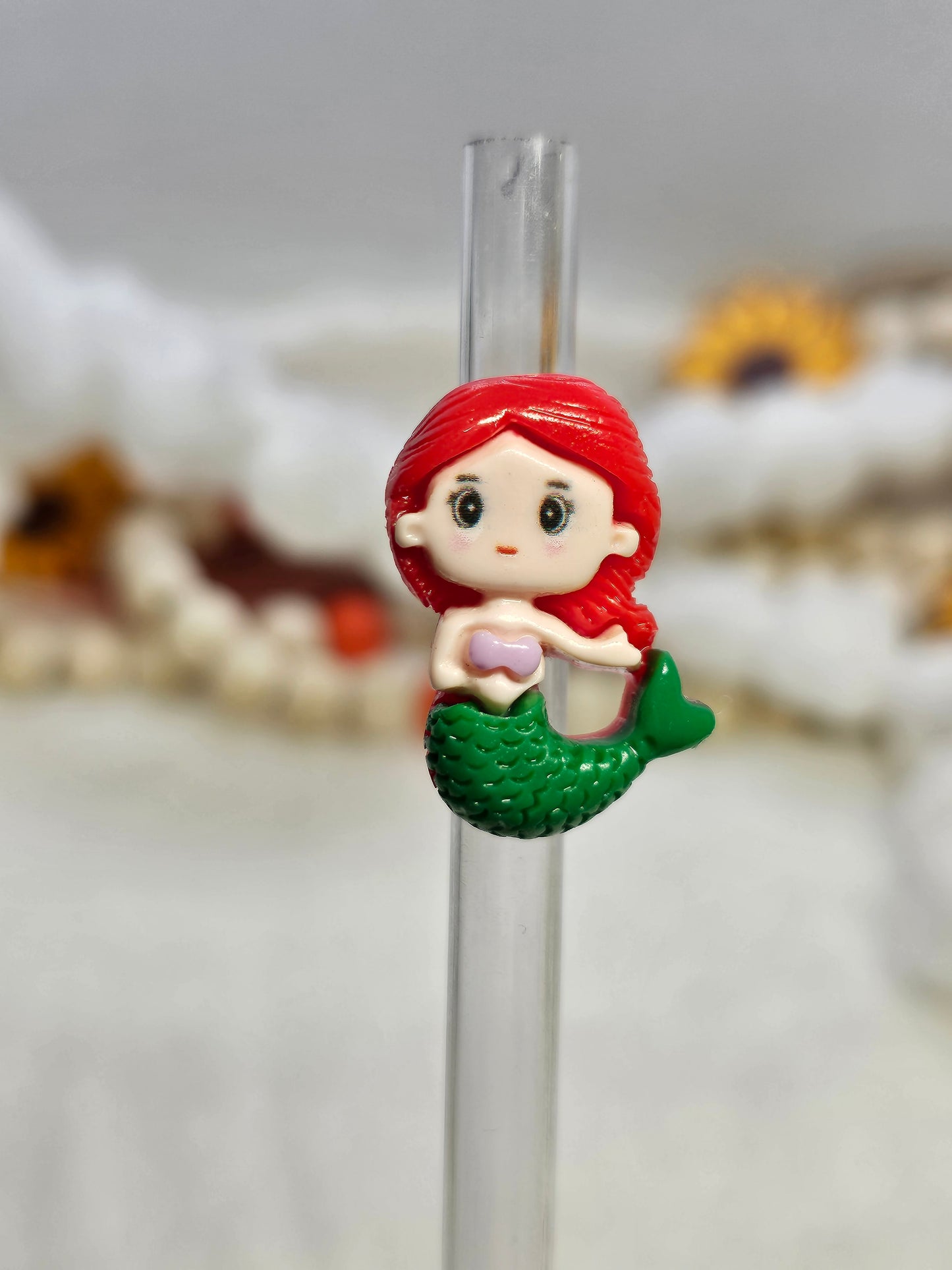 Resin charm little mermaid  Straw/pencil or pen charms