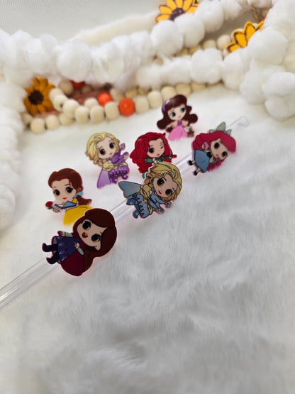 Acrylics Disney Princesses bundle 7pcs - Straw/pencil or pen charms