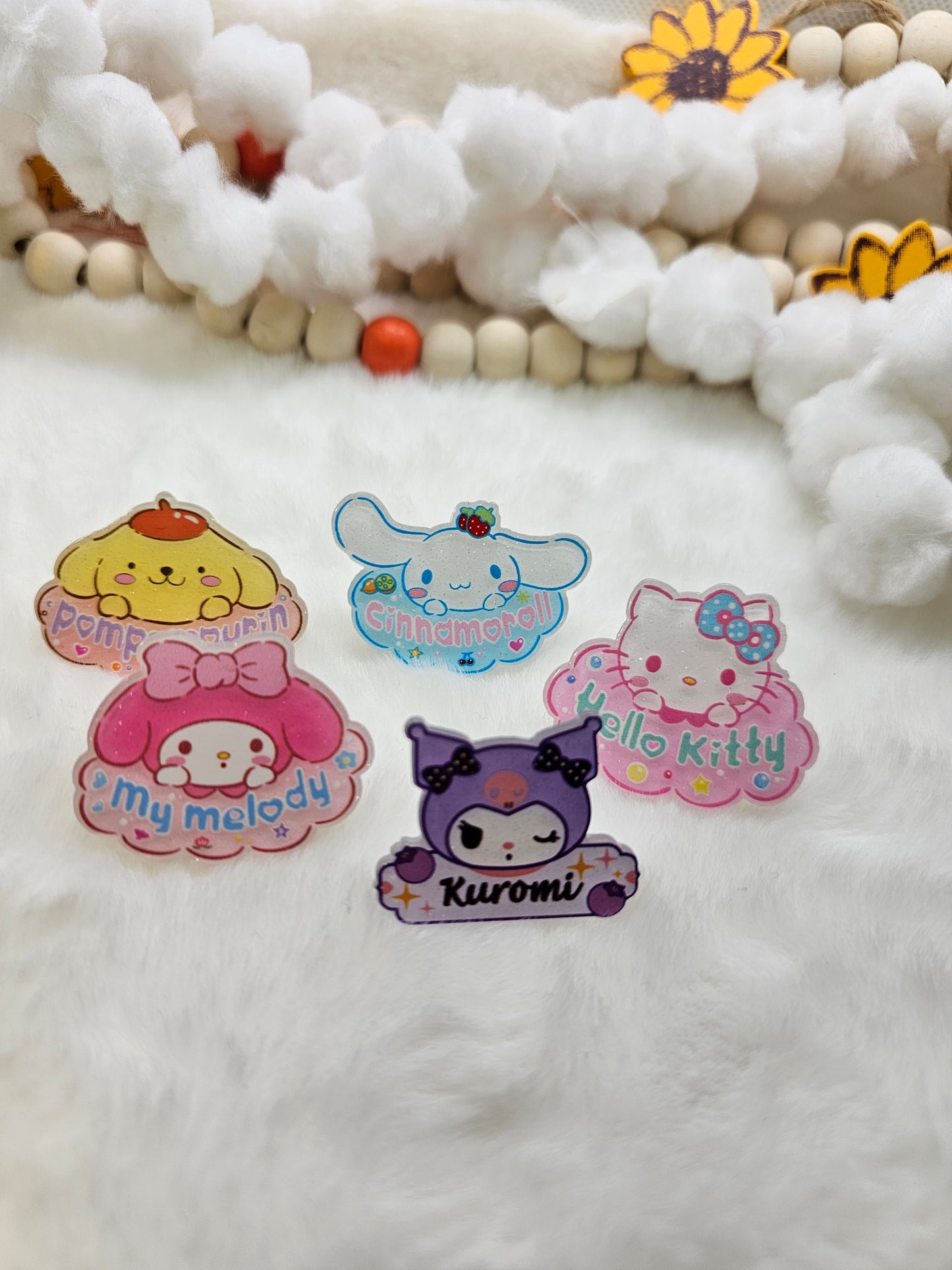 Acrylics sanrio bundle 5pcs - Straw/pencil or pen charms