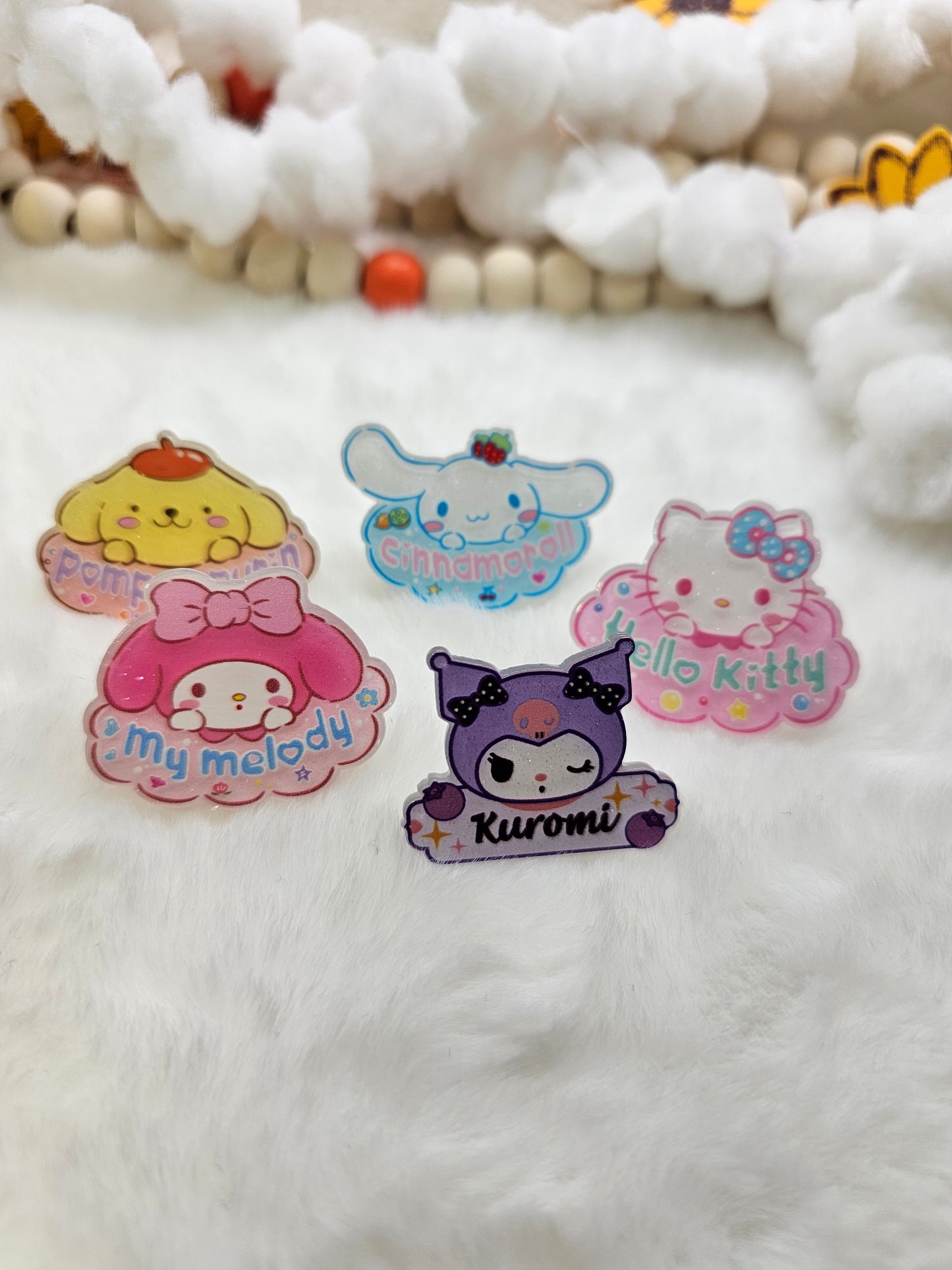 Acrylics sanrio bundle 5pcs - Straw/pencil or pen charms