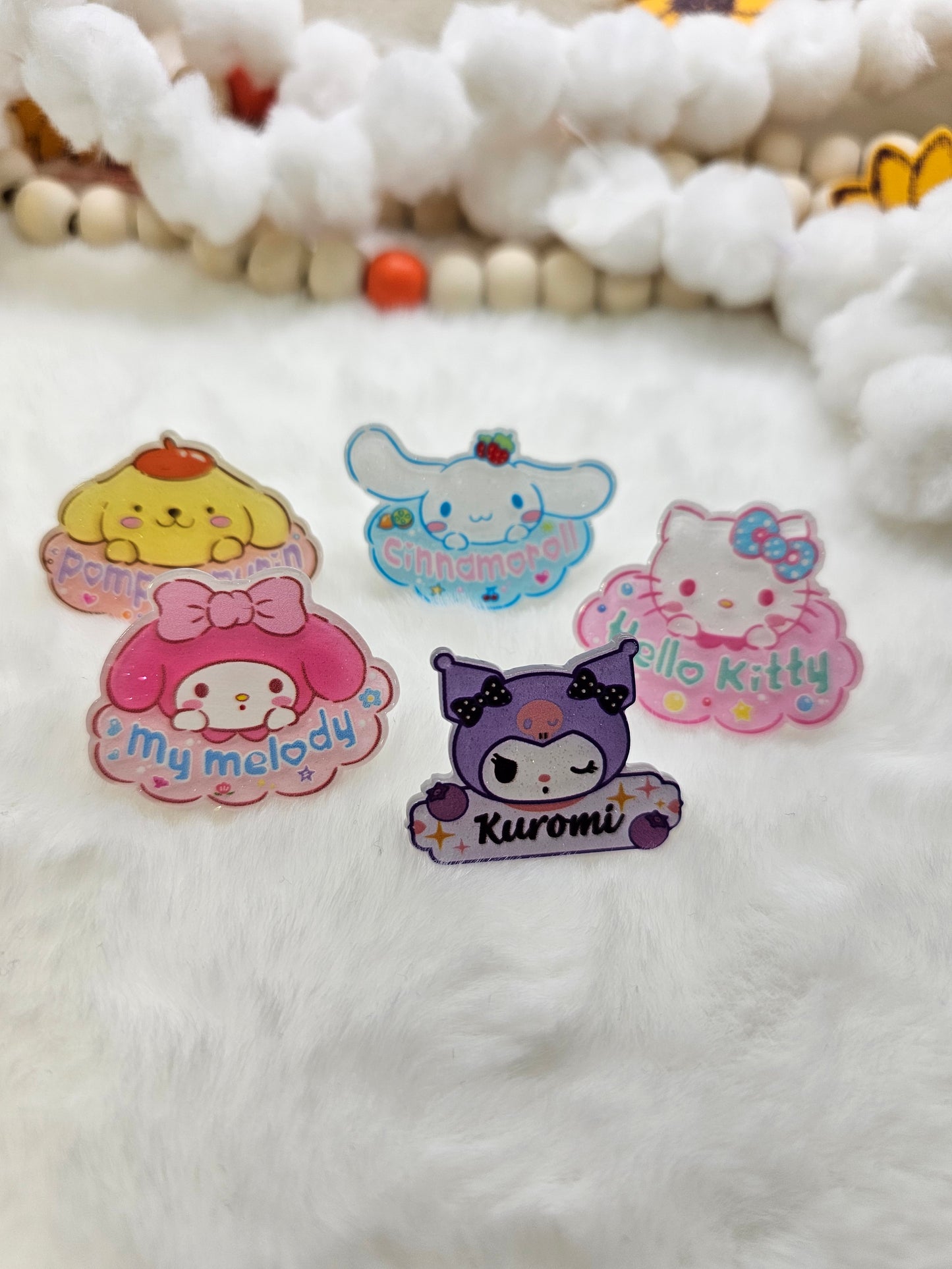 Acrylics sanrio bundle 5pcs - Straw/pencil or pen charms